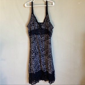 Black floral lace nightgown